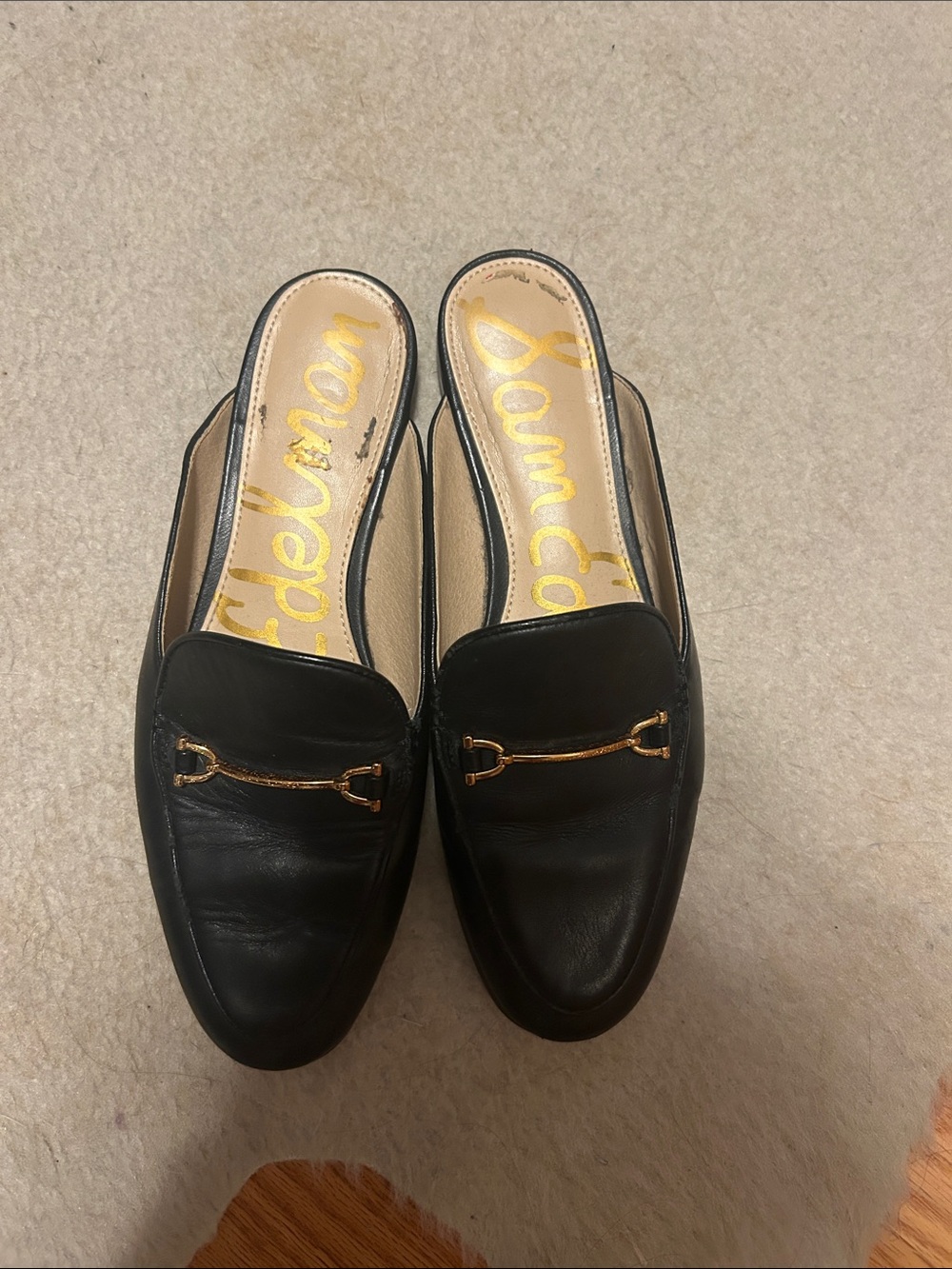 Sam Edelman Black Leather Mule Loafers Sz. 6